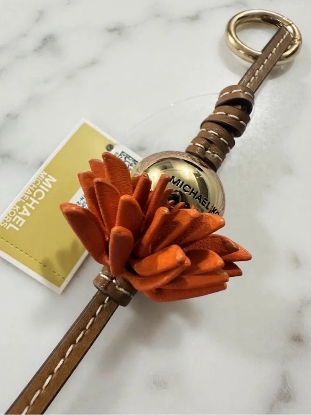 MICHAEL KORS Leather Flower Bag Charm